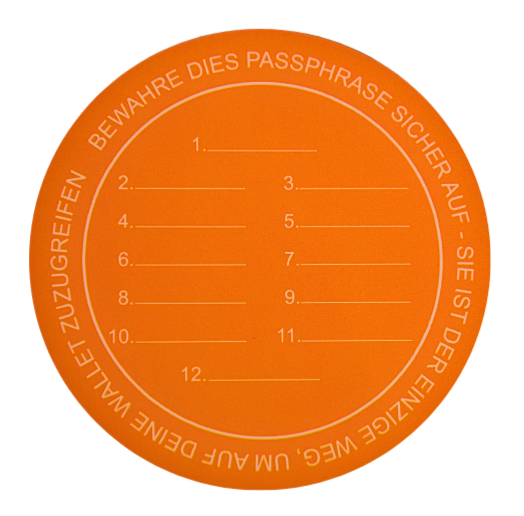 TastyBitcoin "Paper-Wallet", passend für TastyBitcoin Noodles